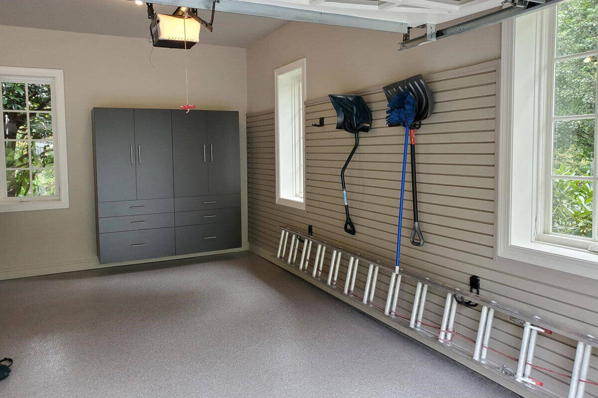 Garage With Coated Floor